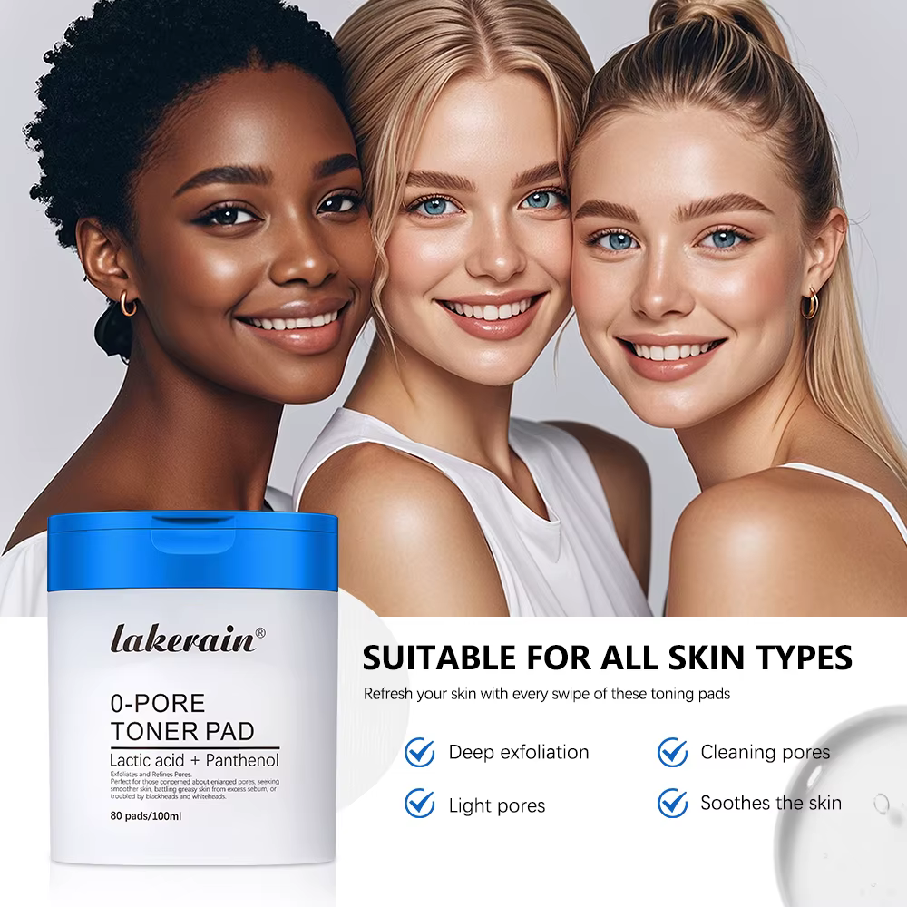 Lakerain – Lot de 2 produits de soin : Tampon tonifiant 0-Pore, Sérum éclat au peptide rose et ADN de saumon, Hydratant purifiant au beurre de karité
