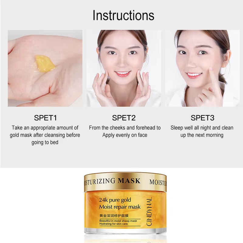 Masque réparateur humide en or pur 24k
