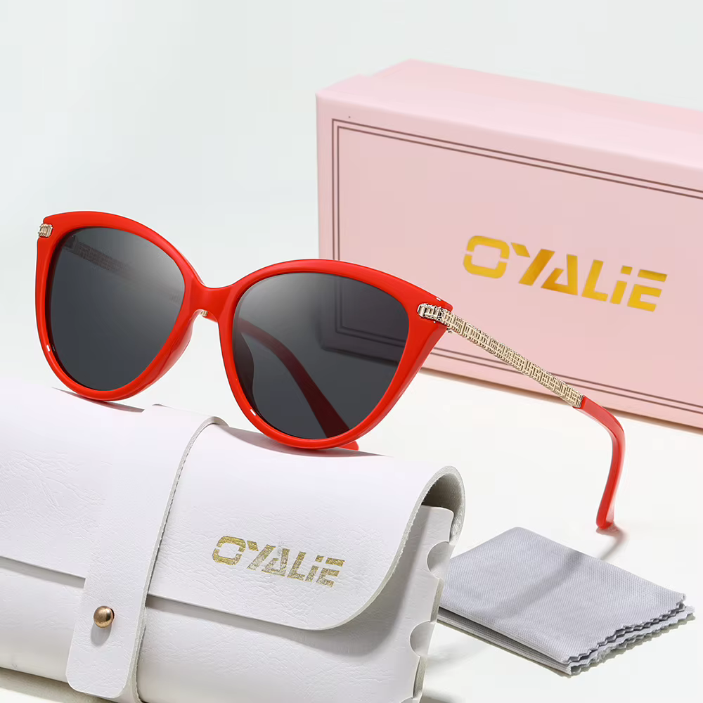 Lunettes de soleil œil-de-chat Oyalie tendance pour femmes, au design rétro et élégant, peuvent sublimer efficacement les contours du visage, conviennent à diverses formes de visage et se assortissent