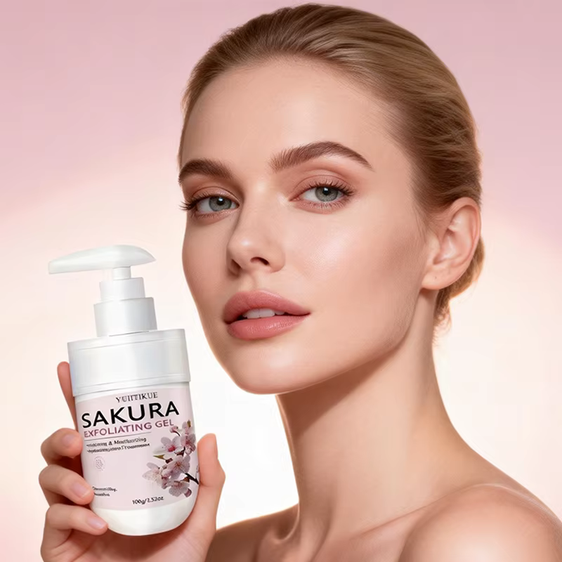 Gel nettoyant exfoliant Sakura 100g YUITIKUE Exfoliation douce Élimination des peaux mortes Hydratant Gel pour le visage doux et lisse
