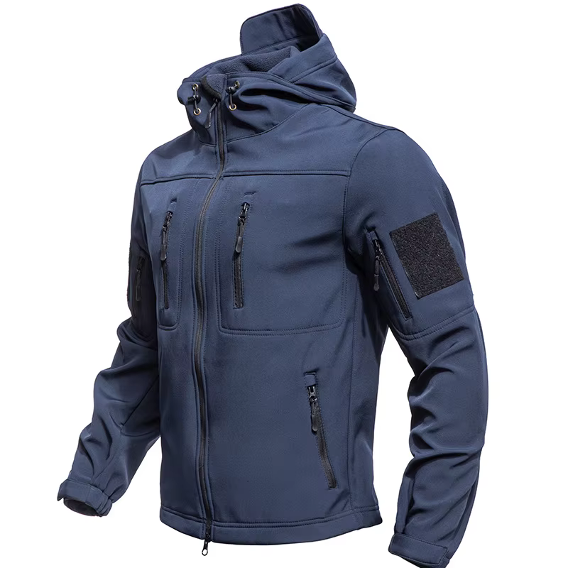 Veste à capuche coupe-vent en peau de requin pour homme, nouvelle veste tactique militaire kaki, veste softshell zippée pour homme, idéale pour l'escalade en plein air