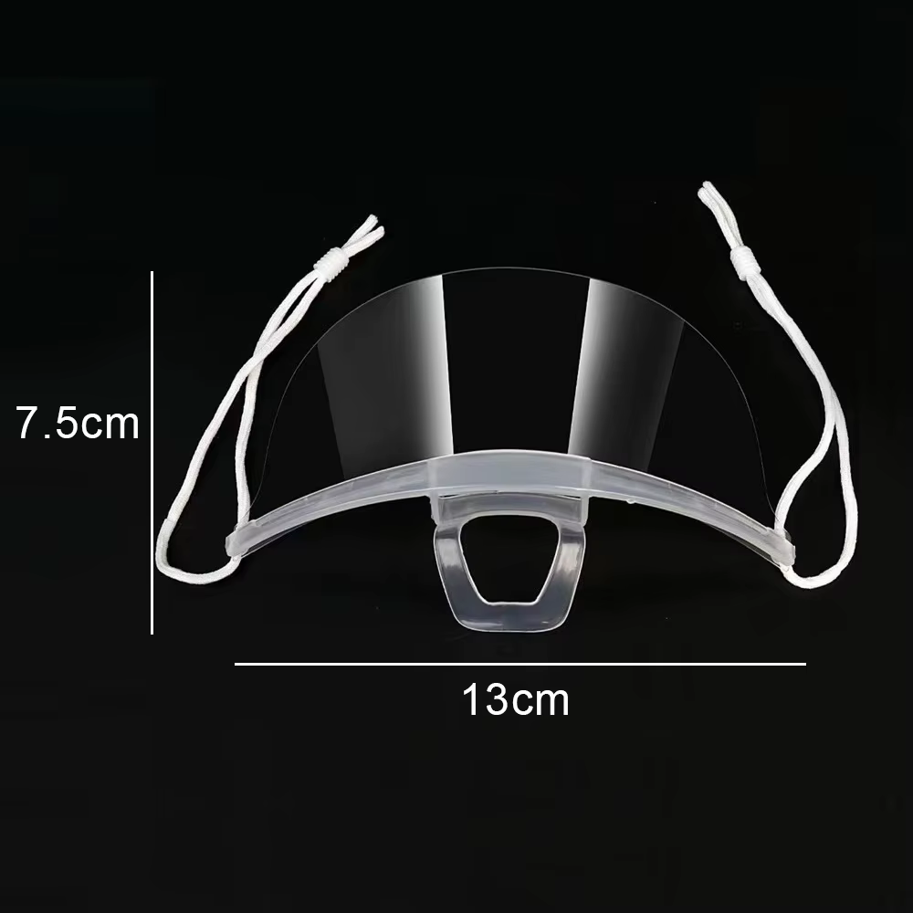 Masque de restauration en plastique transparent, 10/50/100 pièces, masque de protection pour serveur de Chef de beauté d'hôtel, masque anti-éclaboussures Visible réutilisable, couverture buccale