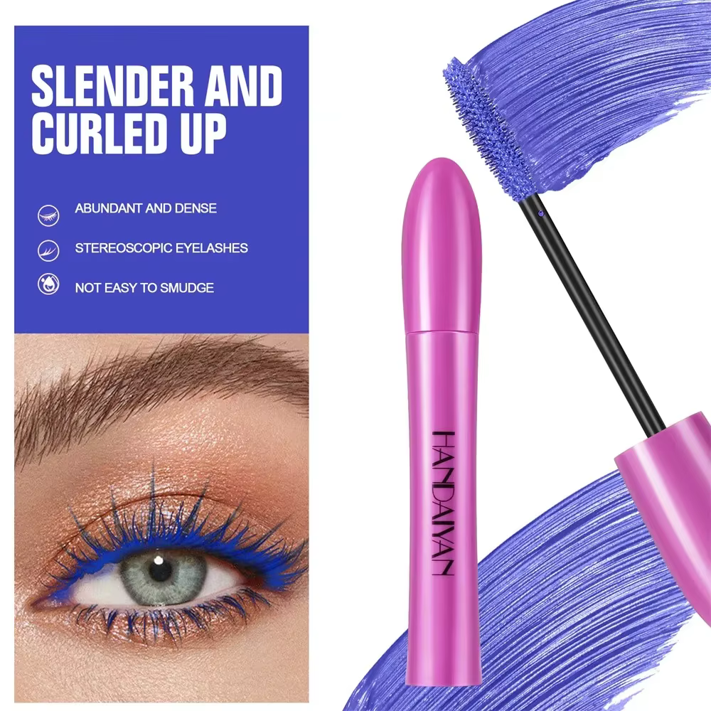 Mascara volumisant imperméable, 10 couleurs, résistant aux taches, bouclé, longue durée, bleu saphir, rose, pour un Look audacieux des yeux, cosmétiques