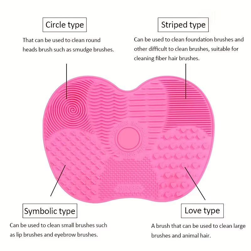 Tampon de nettoyage de brosse de maquillage en forme de pomme en Silicone