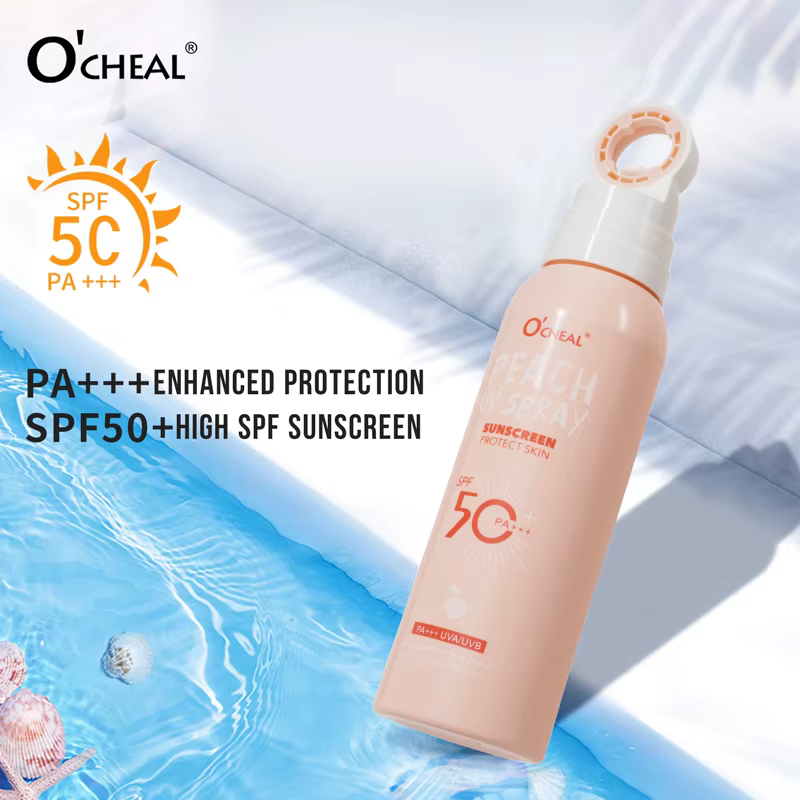 Spray solaire portable à la pêche SPF50 PA+++ | Protection