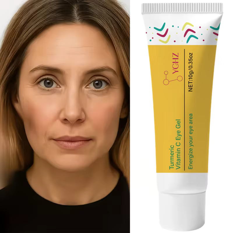 Crème pour les yeux au curcuma et à la vitamine C, contenant de la vitamine C et de la glycérine, revitalise les yeux, les rend plus jeunes et offre un soin anti-âge à la peau, réduisant significative