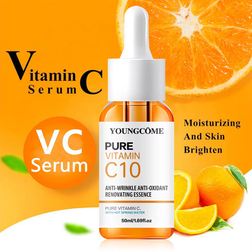 Vitamine C Essence pour le visage acide hyaluronique peau foncée éclaircir sérum estompe les ridules hydratant