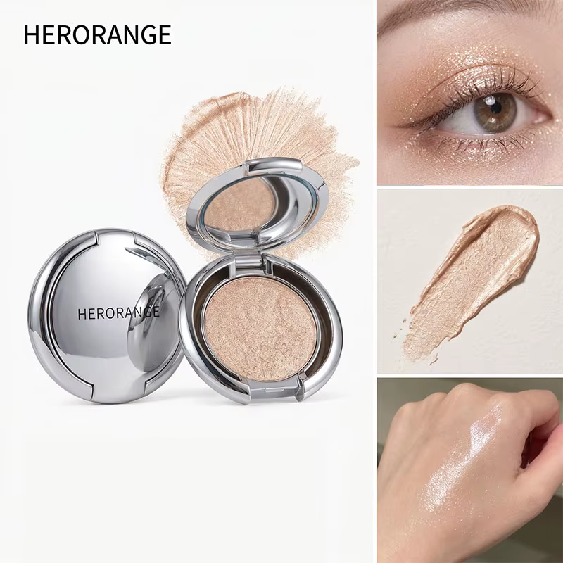 Crème illuminateur Herorange, éclat nacré délicat pour un effet 3D instantané, multi-usages pour le contour des yeux et du visage