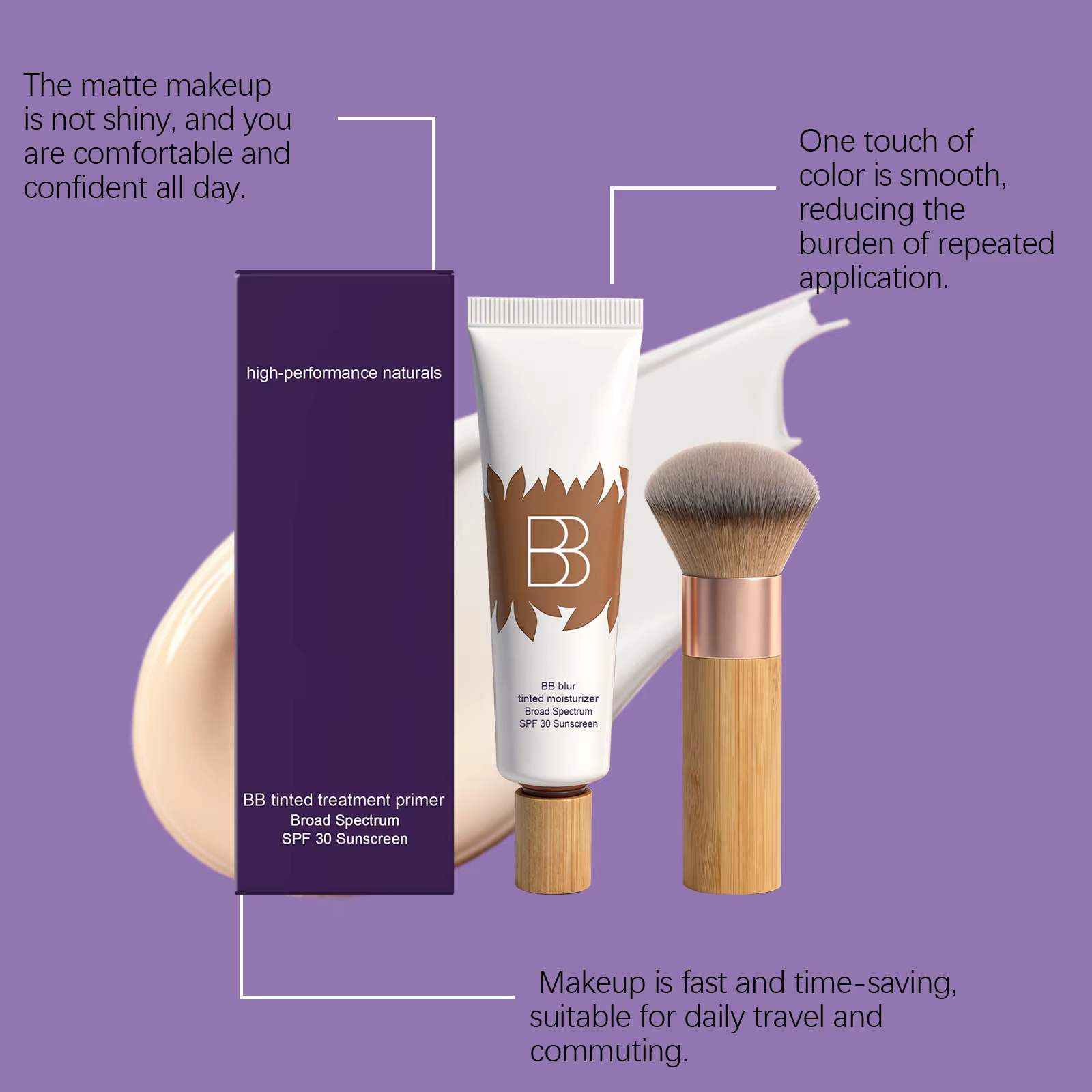 Kit Crème BB Écran Solaire Protection Efficace Contre le Soleil Contrôle du Sébum Couvre les Imperfections du Visage Maquillage Parfait Base de Teint