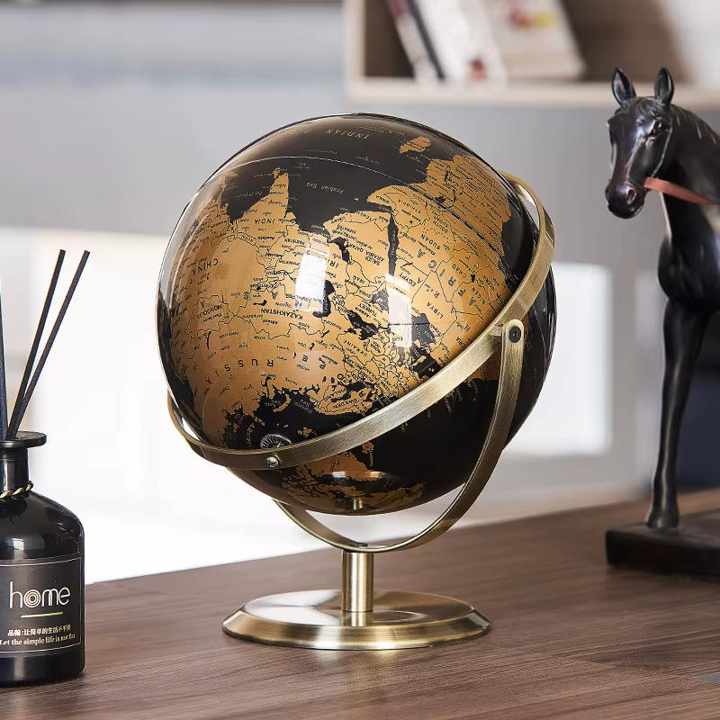 Globe terrestre en anglais, carte du monde, 14/20/23 cm, ornement de bureau, outil pédagogique pour la maison, l'étude, le salon, le bureau, décoration, papeterie