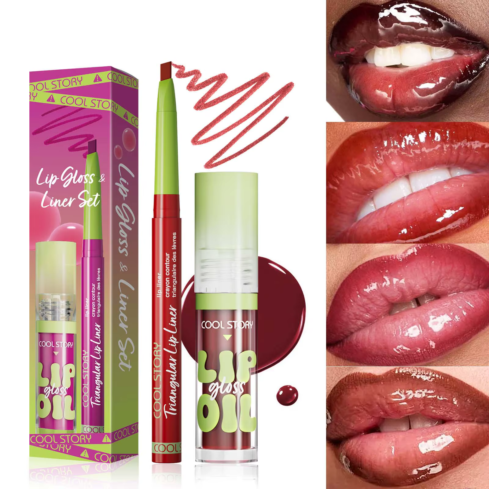 Kit de maquillage pour Contour des lèvres, 2 pièces, crayon mat avec brillant à lèvres hydratant et repulpant, ensemble combiné d'huile, cosmétiques pour les lèvres