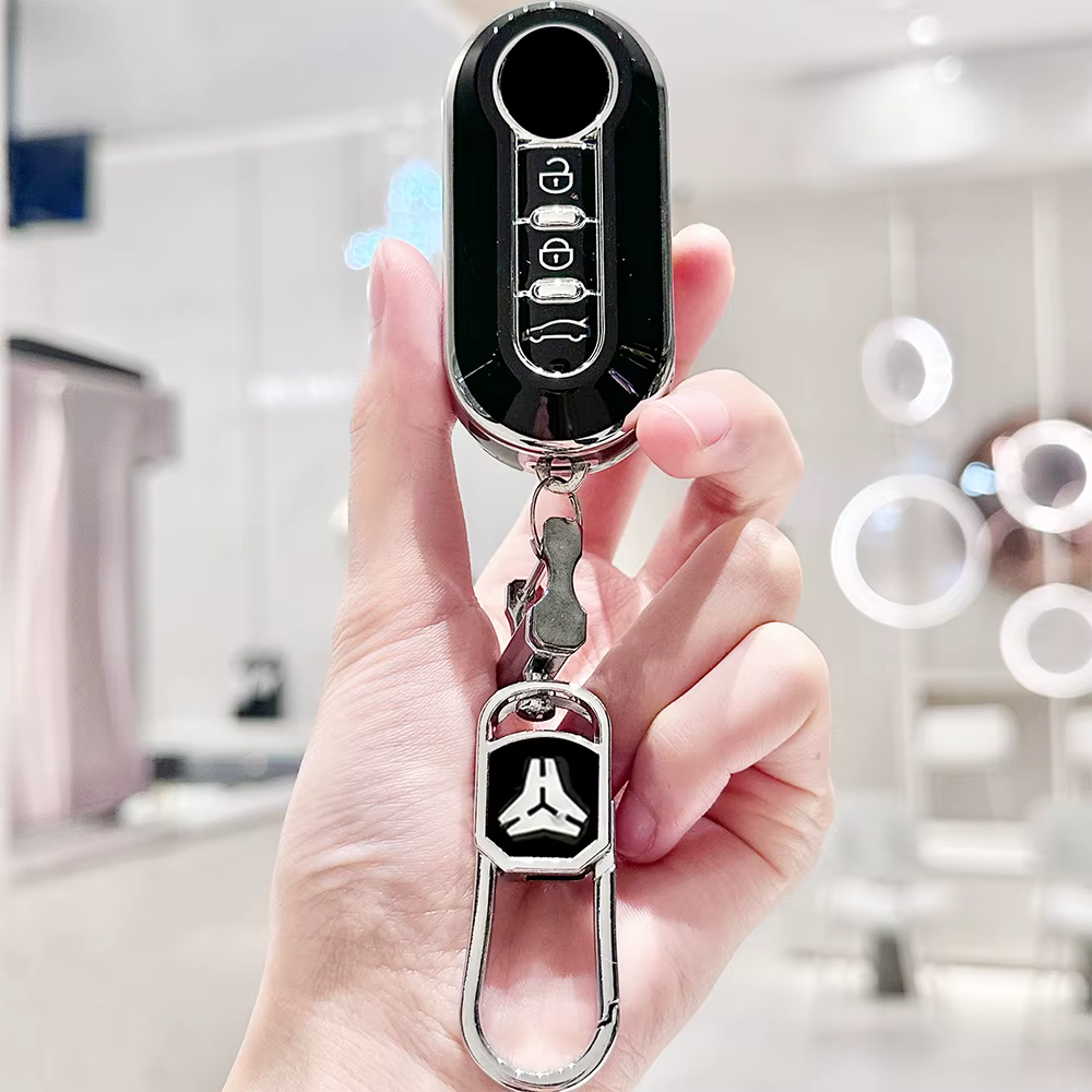 Clé à télécommande pliable à 3 boutons en TPU pour Fiat 500 Panda Punto Bravo Ducato pour Peugeot Boxer Citroën Jumper Accessoires automobiles