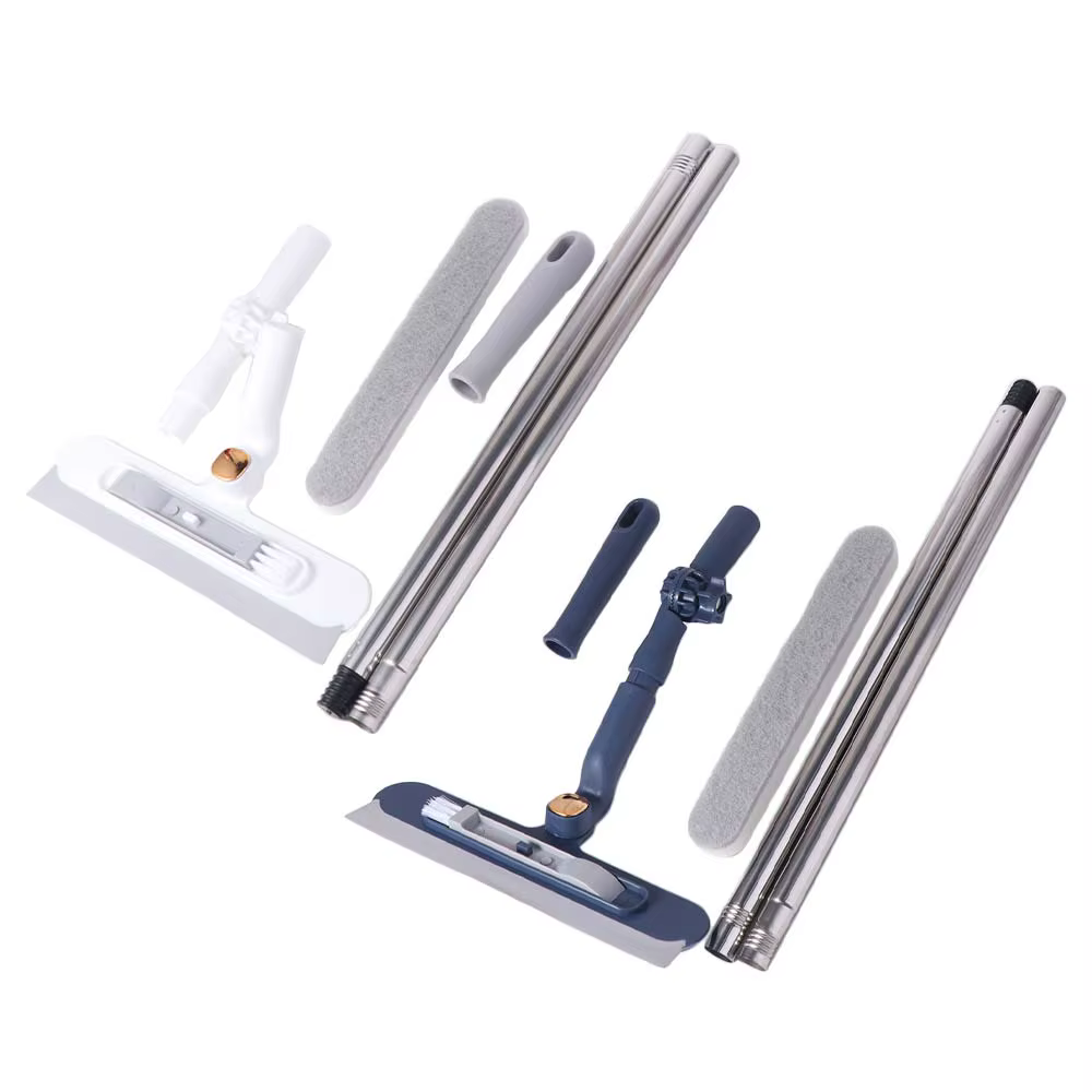Nettoyeur de vitres réglable en plastique, conception ergonomique, pour fenêtres en hauteur, efficace comme un balai à vitres