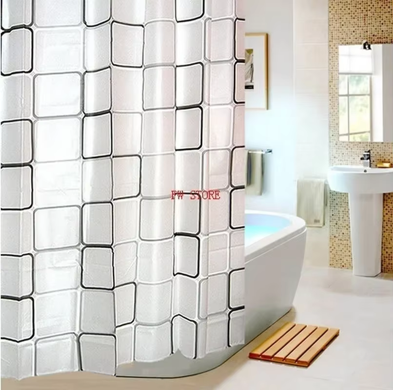 HOCurtain-Ensemble de rideaux de douche étanches, 12 crochets et anneaux, 180x200cm