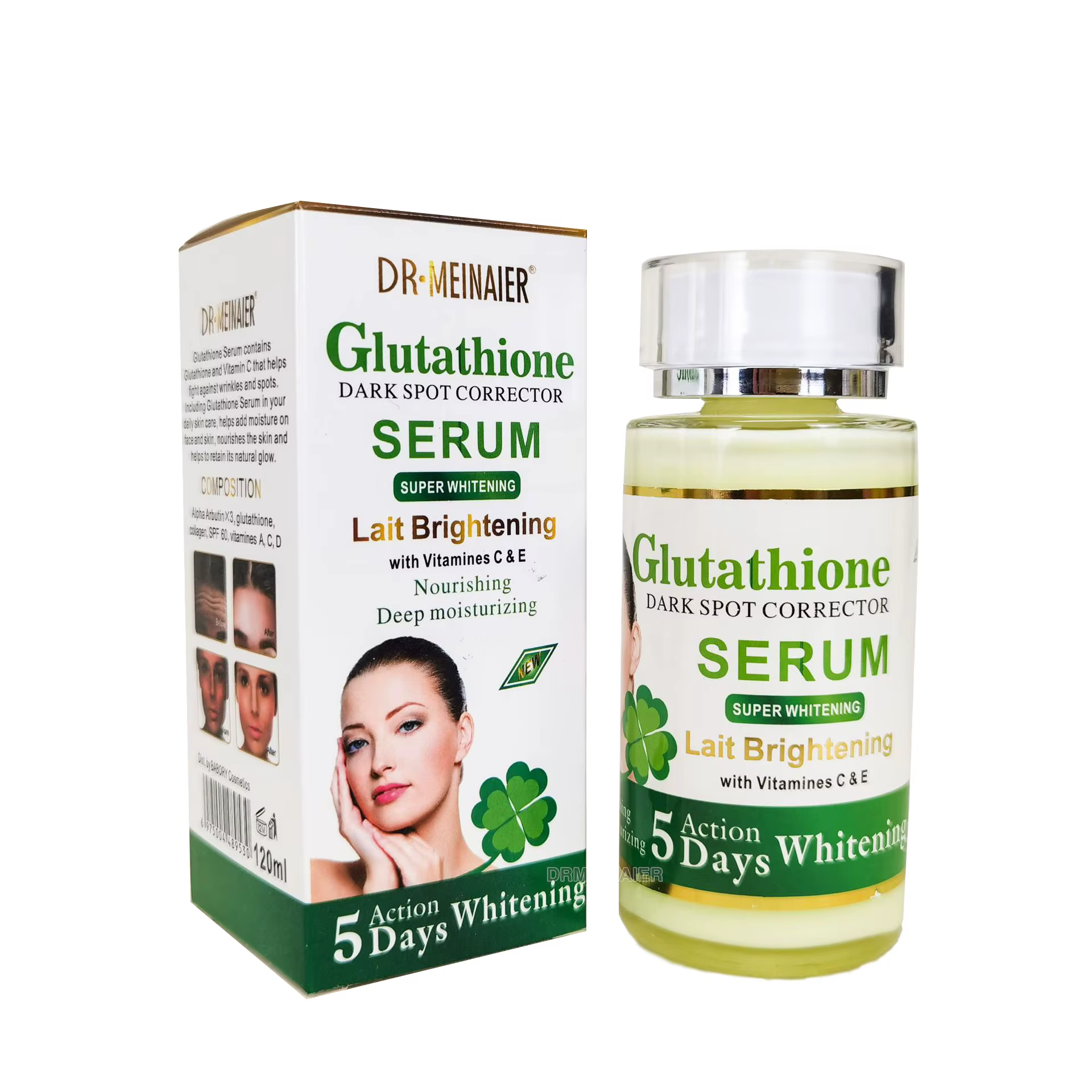 Sérum au glutathion 120 ml pour le visage et les yeux pour éclaircir la peau