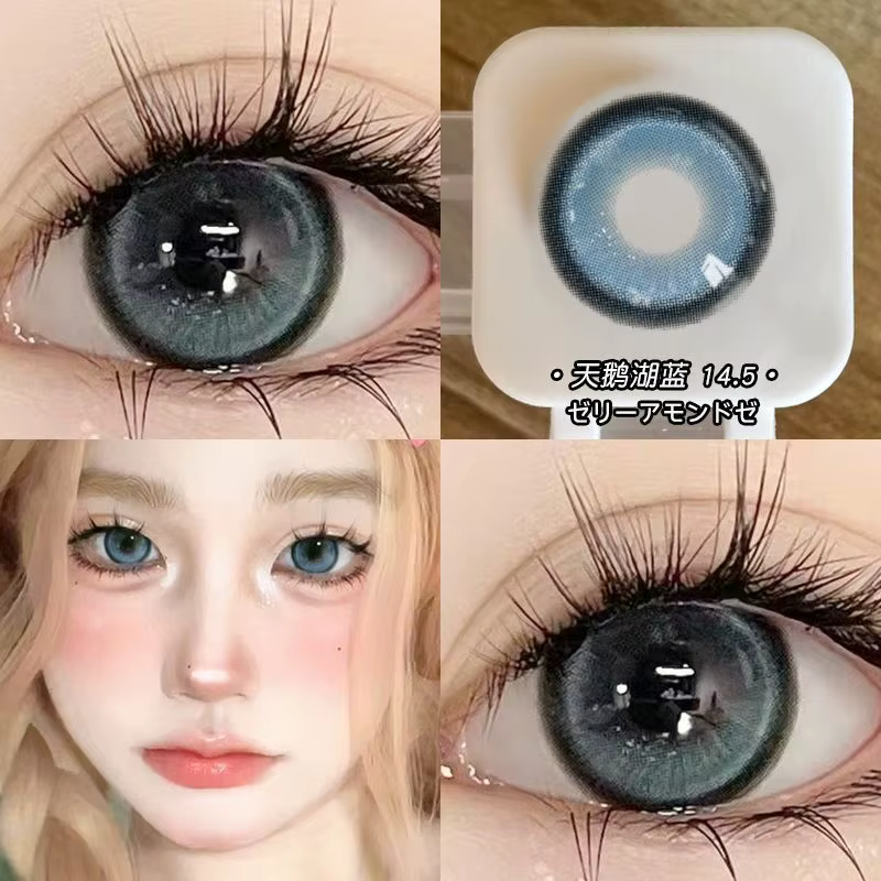 Lentilles de contact de couleur pour les yeux jaune naturel noir myopie lentilles colorées doux 1 paire de contacts colorés pour gros yeux avec dioptries