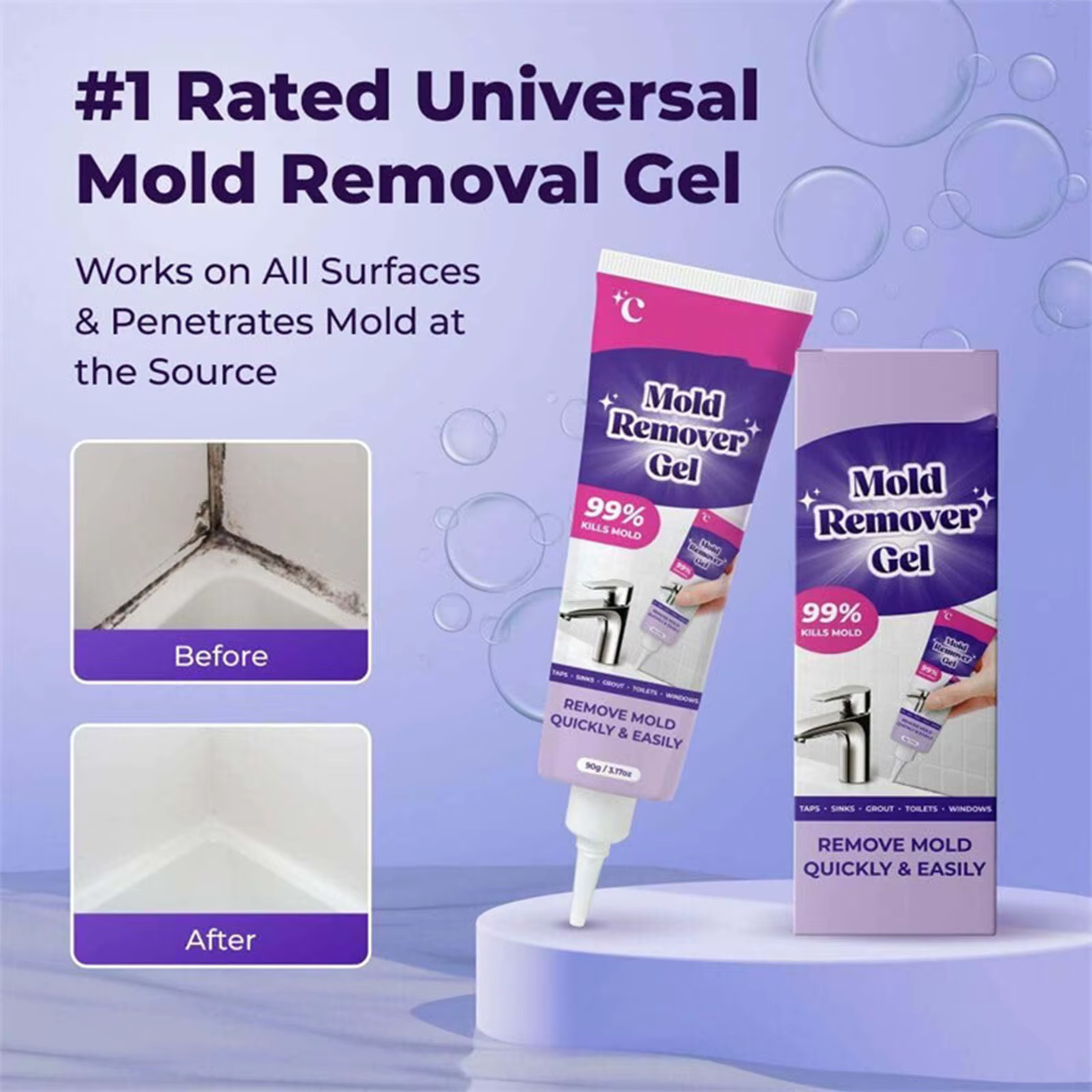 Gel nettoyant puissant pour carrelage mural, scellant pour coulis, salle de bains, nettoyage des éviers de cuisine à domicile, 1/3 pièces