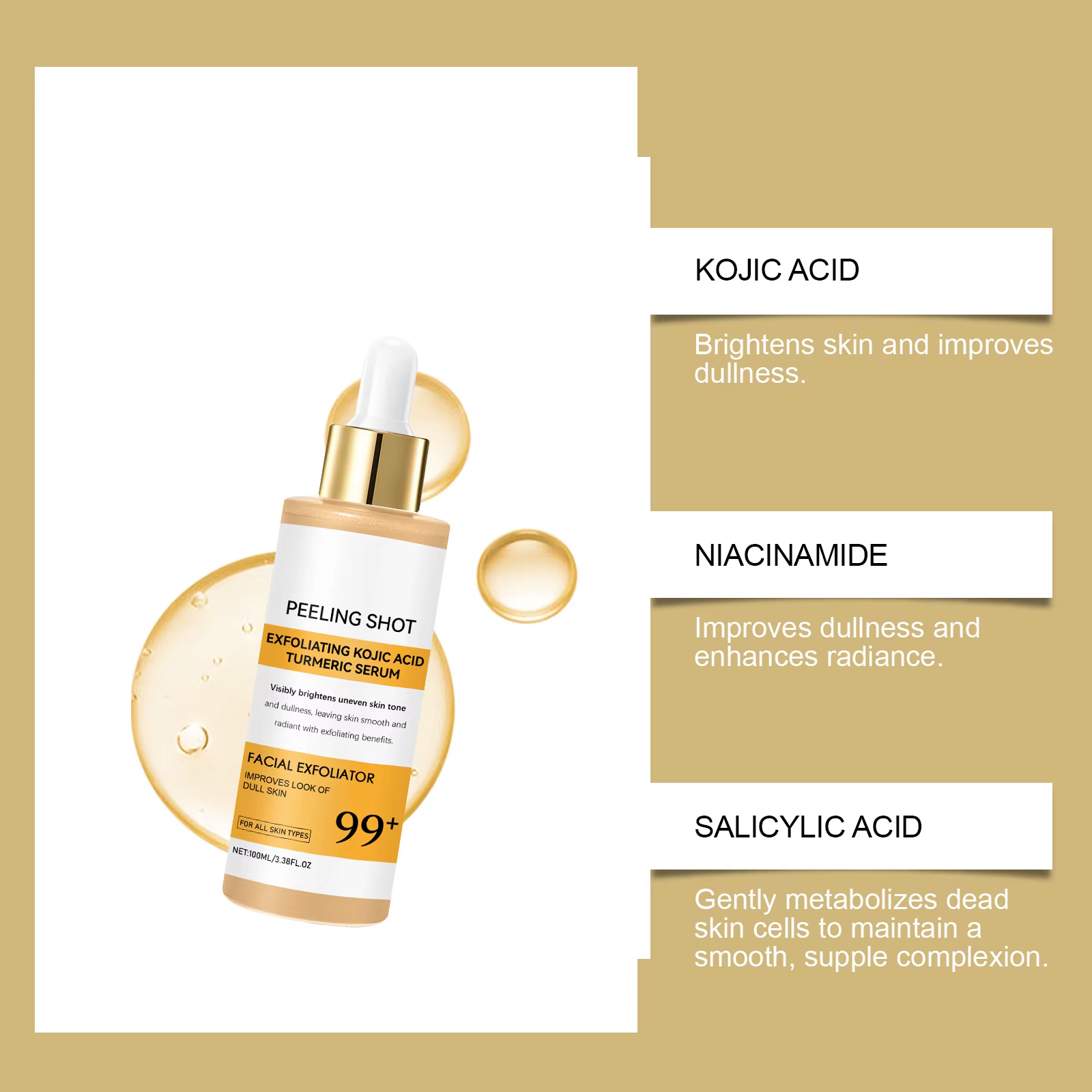 Spray et sérum à l'acide kojique et au curcuma