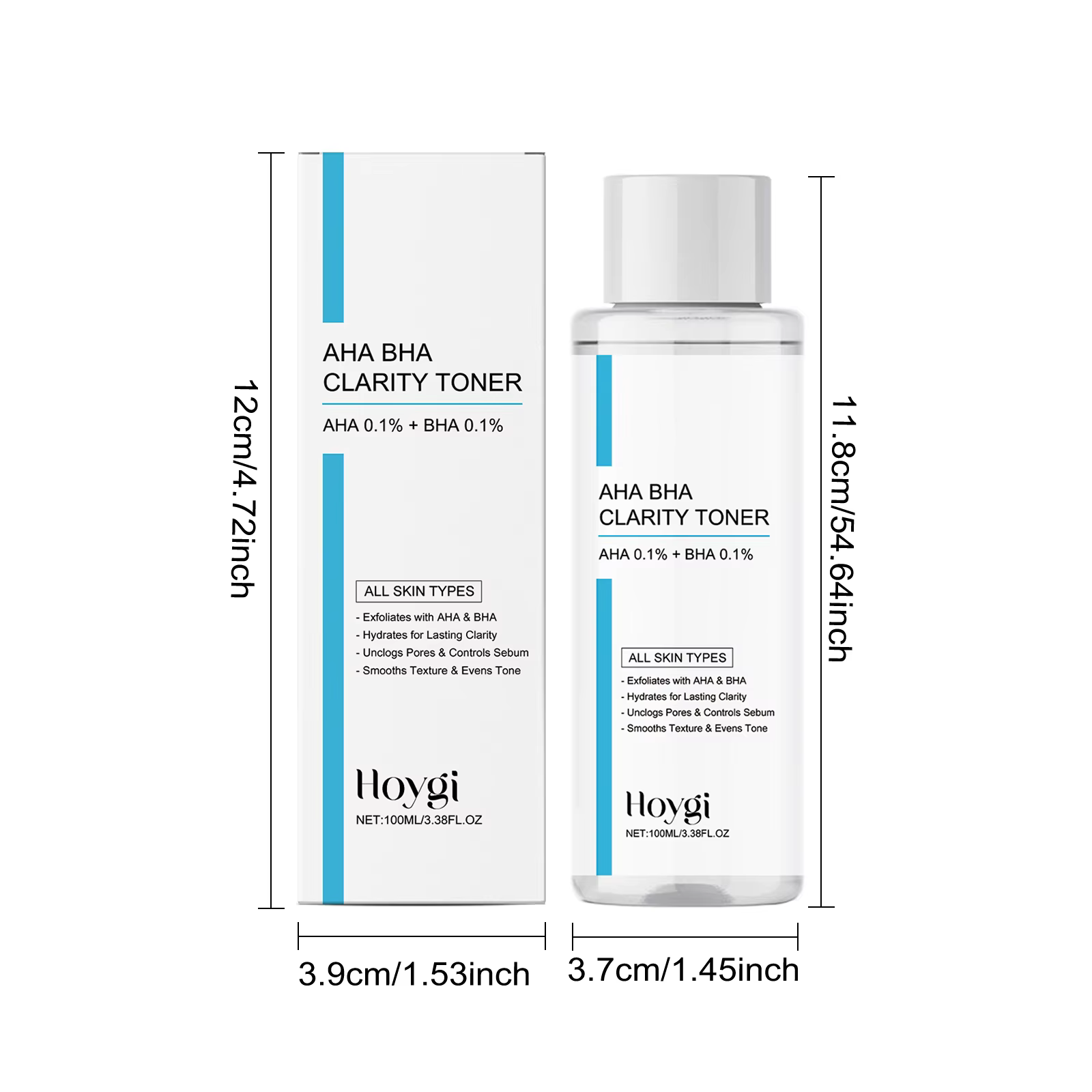 AHA BHA Toner exfoliant doux pour la peau grasse raffinage des pores apaisant hydratant Essence du visage contrôle