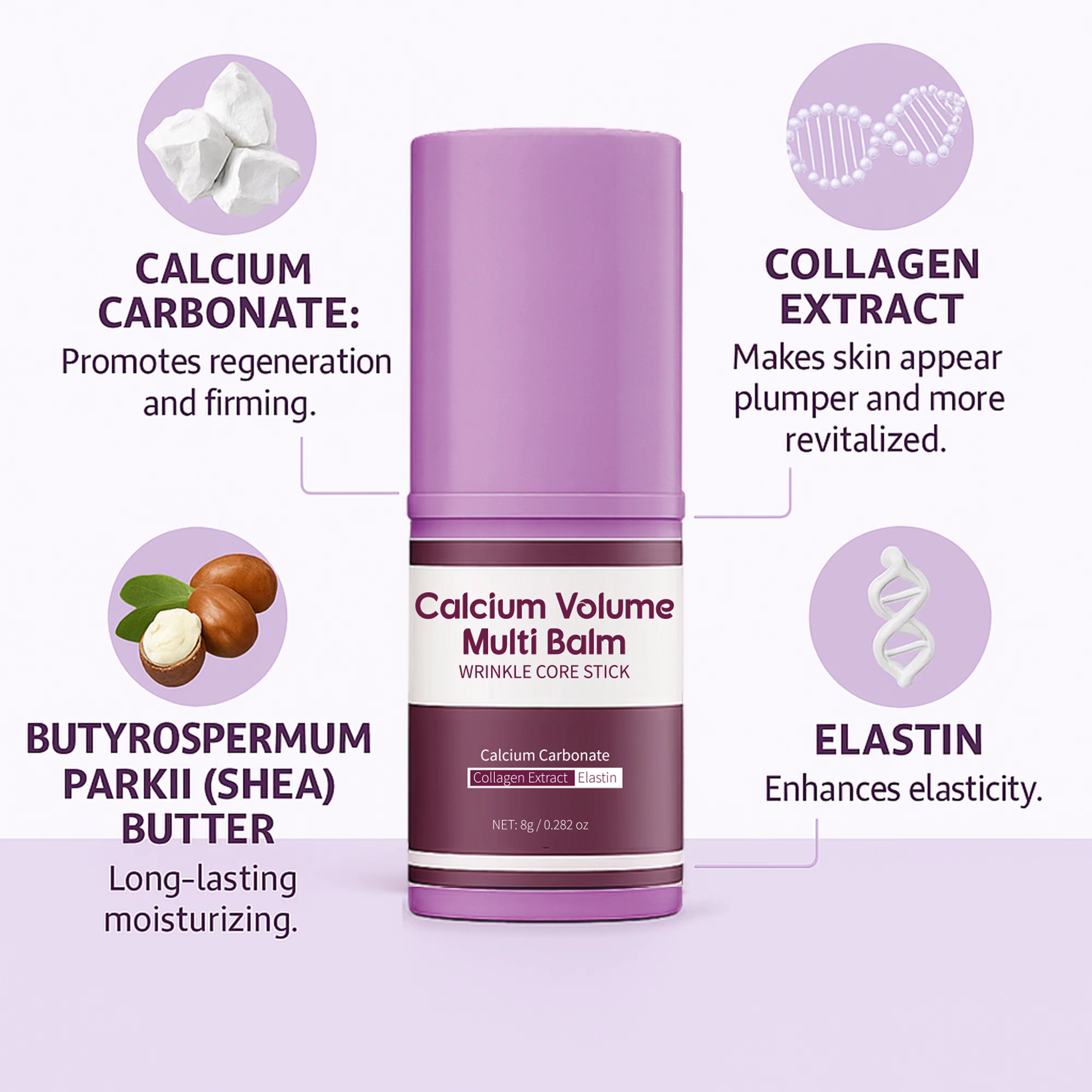 Baume multi-volume de calcium pour lisser les ridules
