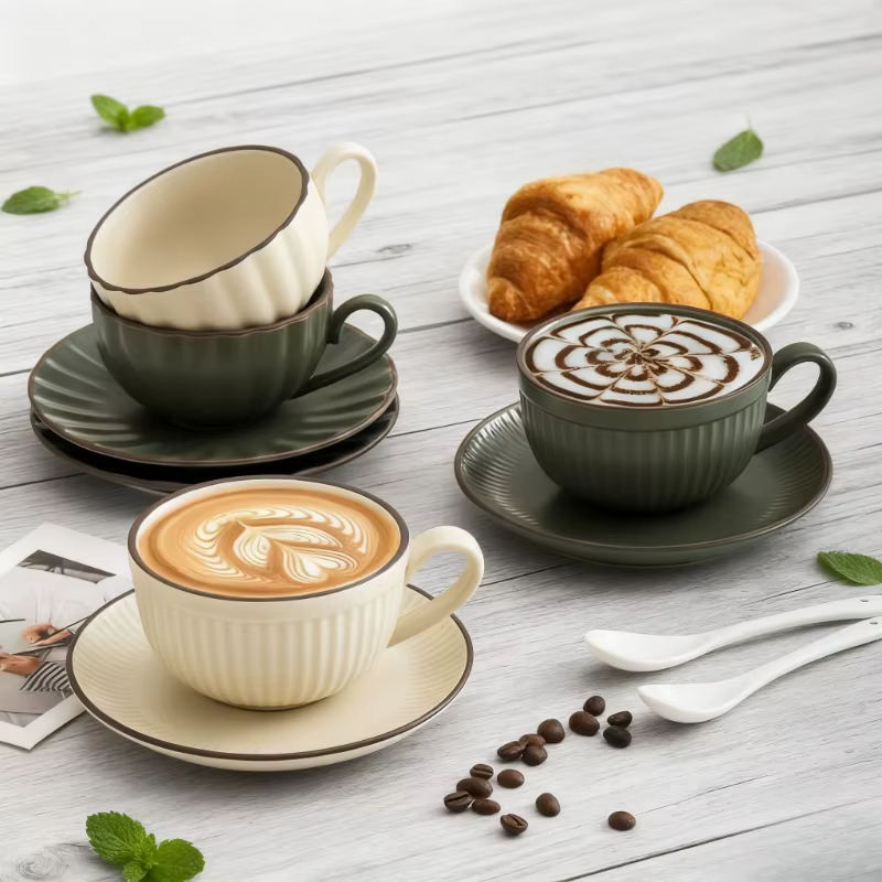 Tasse à café en céramique INS de haute qualité 250ml-300ml, tasse à latte, cappuccino, mocha, style européen, petite tasse de luxe