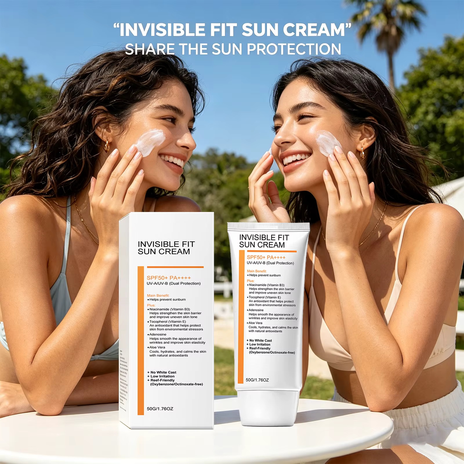 Crème solaire SPF50 à la niacinamide hydratante