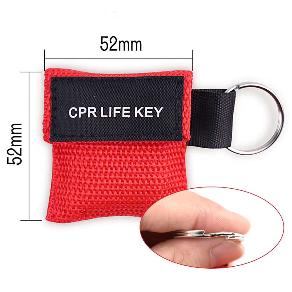 Lot de 1 à 10 masques de réanimation d'urgence professionnels pour la réanimation cardiorespiratoire (RCP) et les premiers secours en extérieur, avec porte-clés
