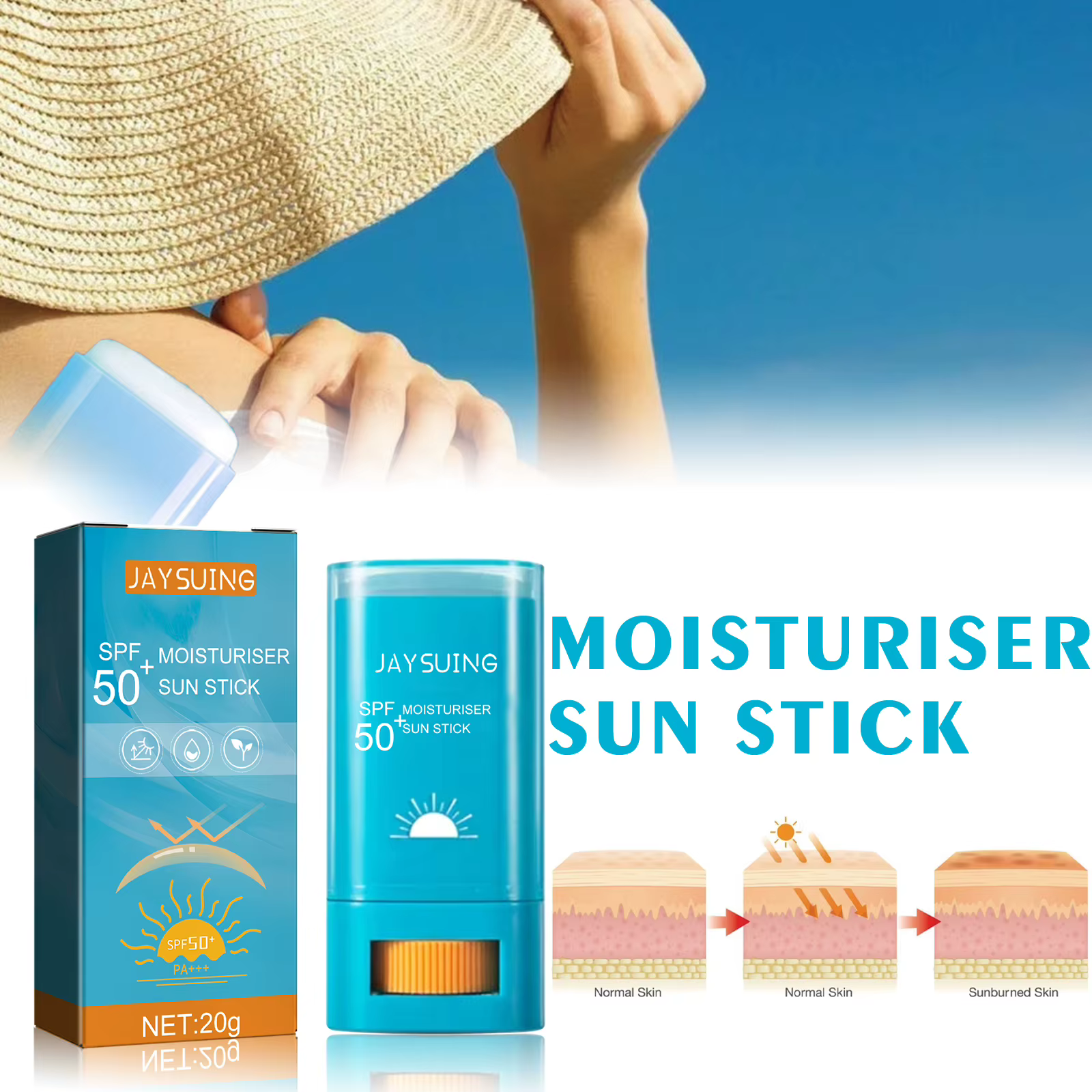 Crème solaire coréenne en stick SPF 50+