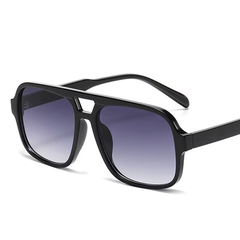 Lunettes de soleil carrées jaunes pour femmes, lunettes de soleil rétro à double pont, lunettes à grand cadre, lunettes de créateur de luxe, mode