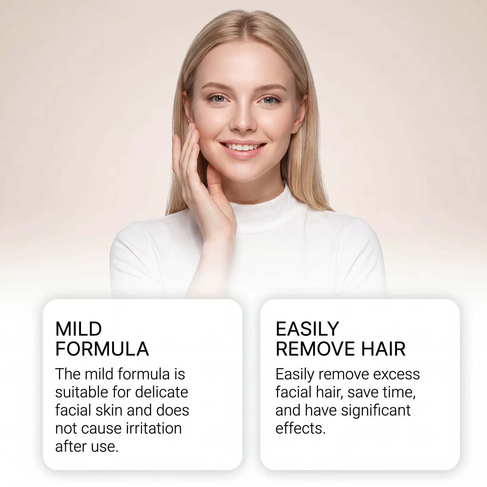Crème dépilatoire à l'huile de coco pour le visage