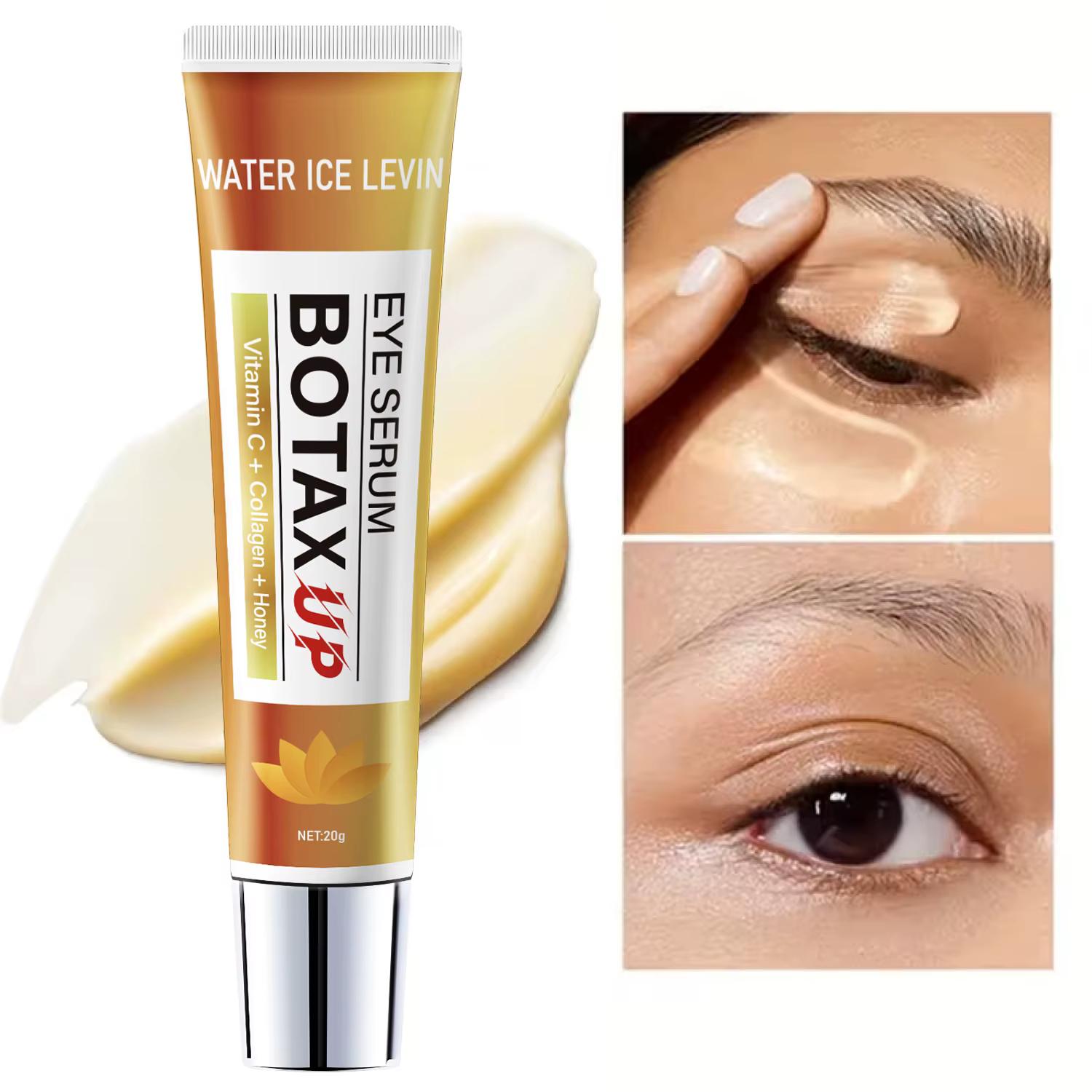 Crème pour les yeux au venin d'abeille et à la caféine pour les cernes et les poches