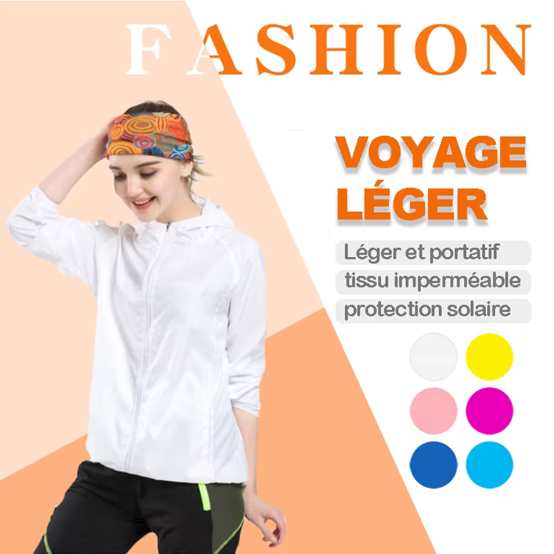LNGXO veste randonnée homme et femme,coupe vent imperméable à séchage rapide unisexe,Camping Pêche Escalade Running Voyage blousons résistante anti UV,manteau sport légère avec protection solaire avec