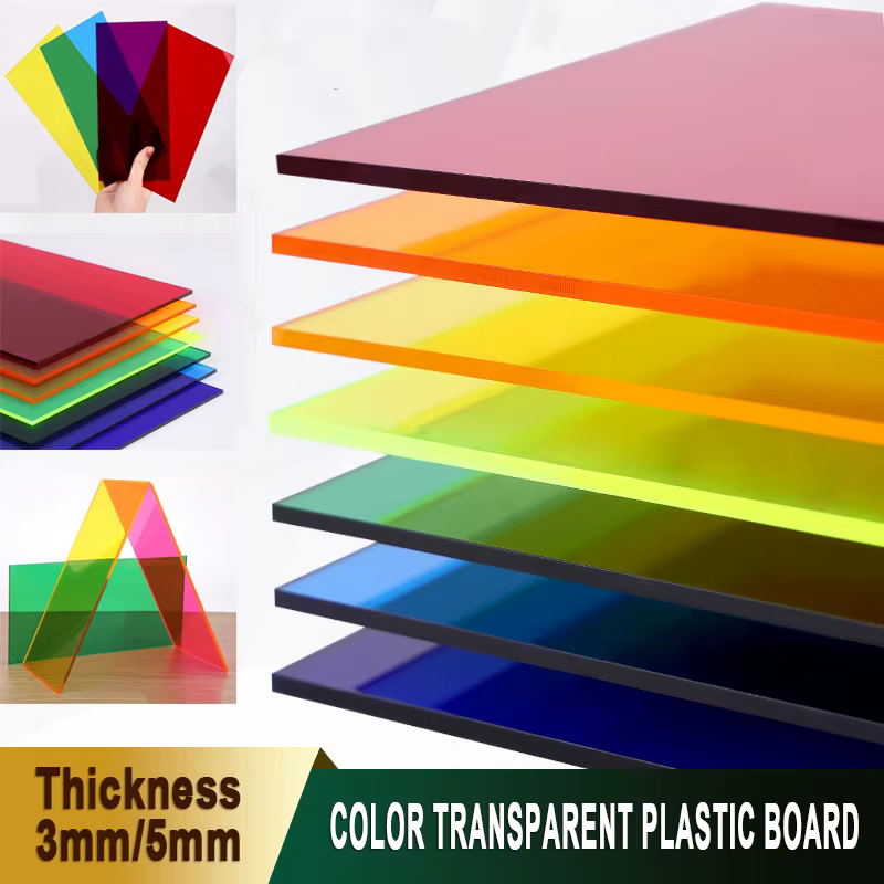 Plaque en plastique transparente, feuille de plexiglas, panneau en verre organique pour bijoux, jouets, étagère de rangement multifonctionnelle, 16 couleurs