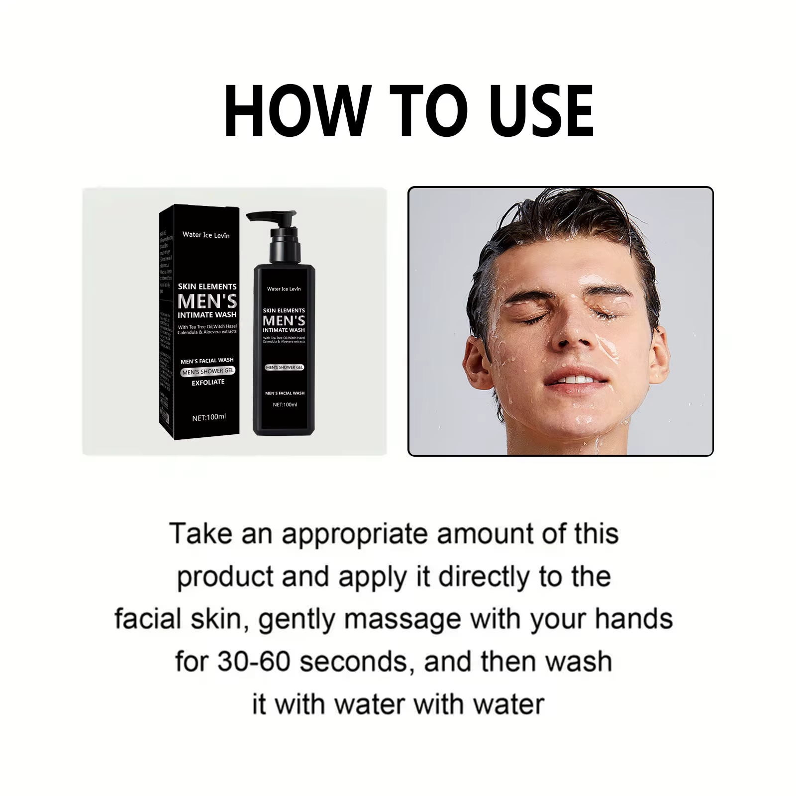 Nettoyant pour le visage pour hommes 100ML pour le nettoyage et le bain quotidiens