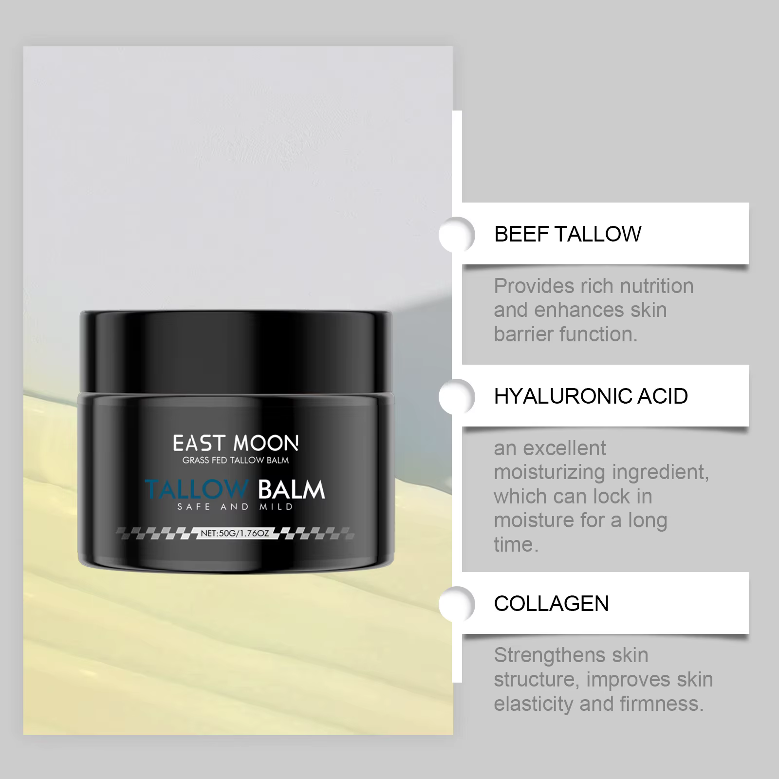 Crème raffermissante pour le visage East Moon pour hommes
