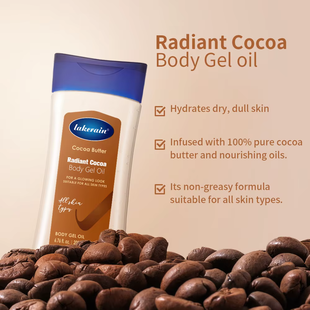 Lakerain beurre de cacao brillant huile pour le corps hydratant nourrissant