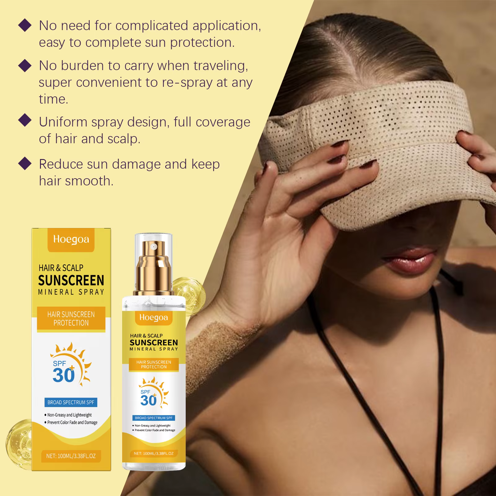 Spray de Protection solaire pour cuir chevelu