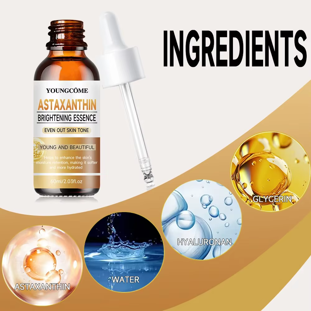 YOUNGCOME Astaxanthine raffermissant et hydratant Essence Anti-âge lisse les rides hydrate éclaircit resserre les soins de la peau