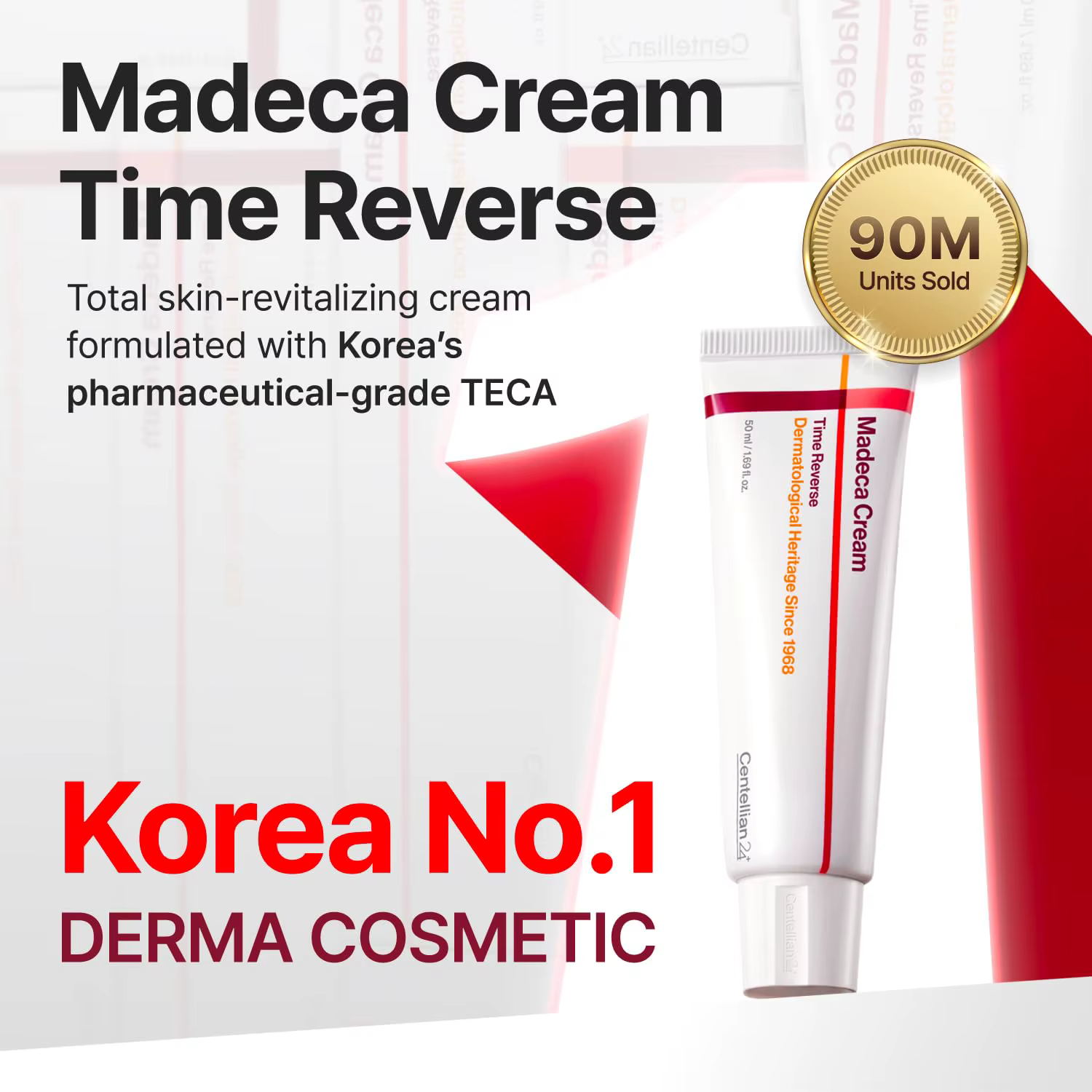 Crème réparatrice pour le visage au collagène de Centella asiatica Madeca Time Reverse