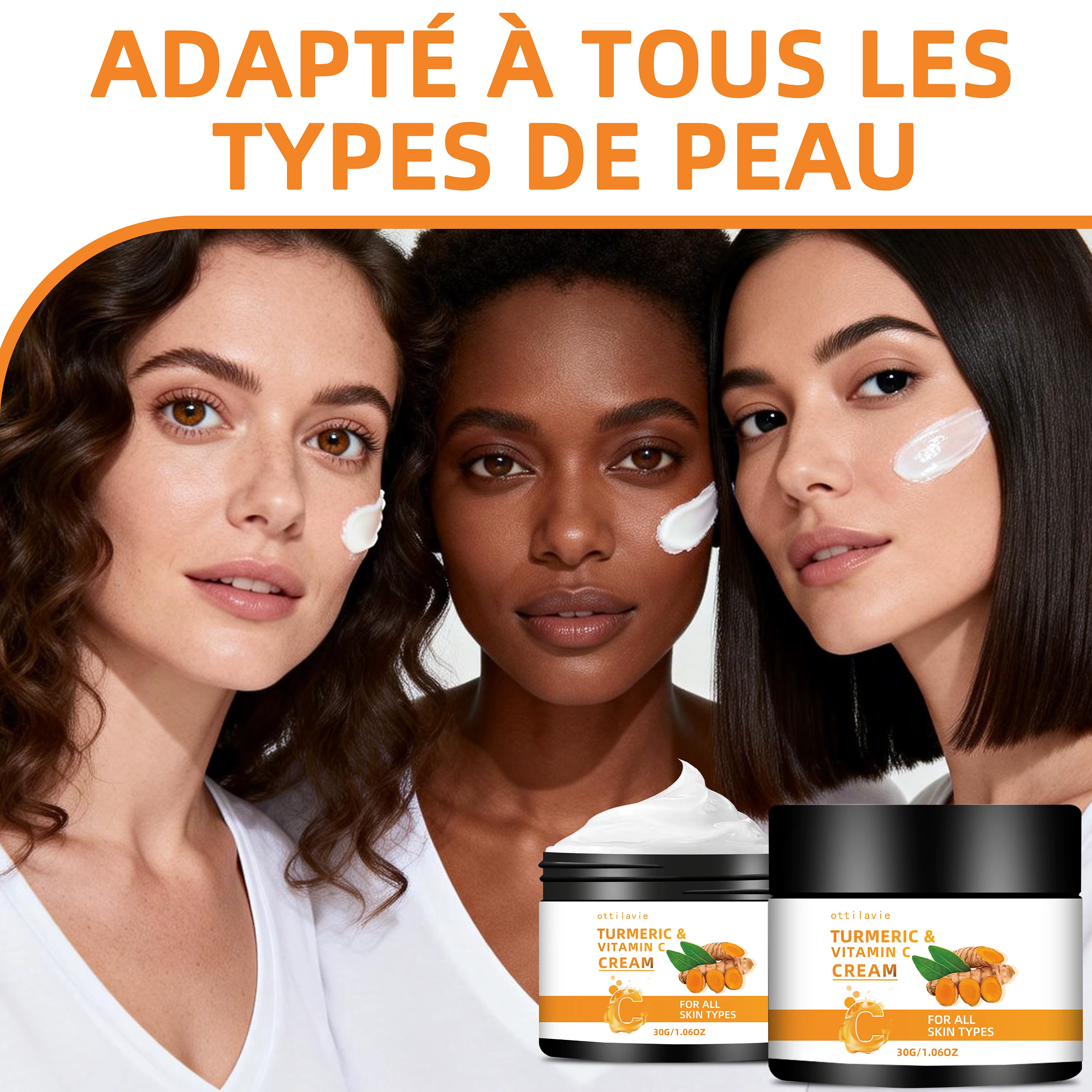 2 pièces ottilavie CRÈME DE CURCUMA ET DE VITAMINE C - Sans alcool
