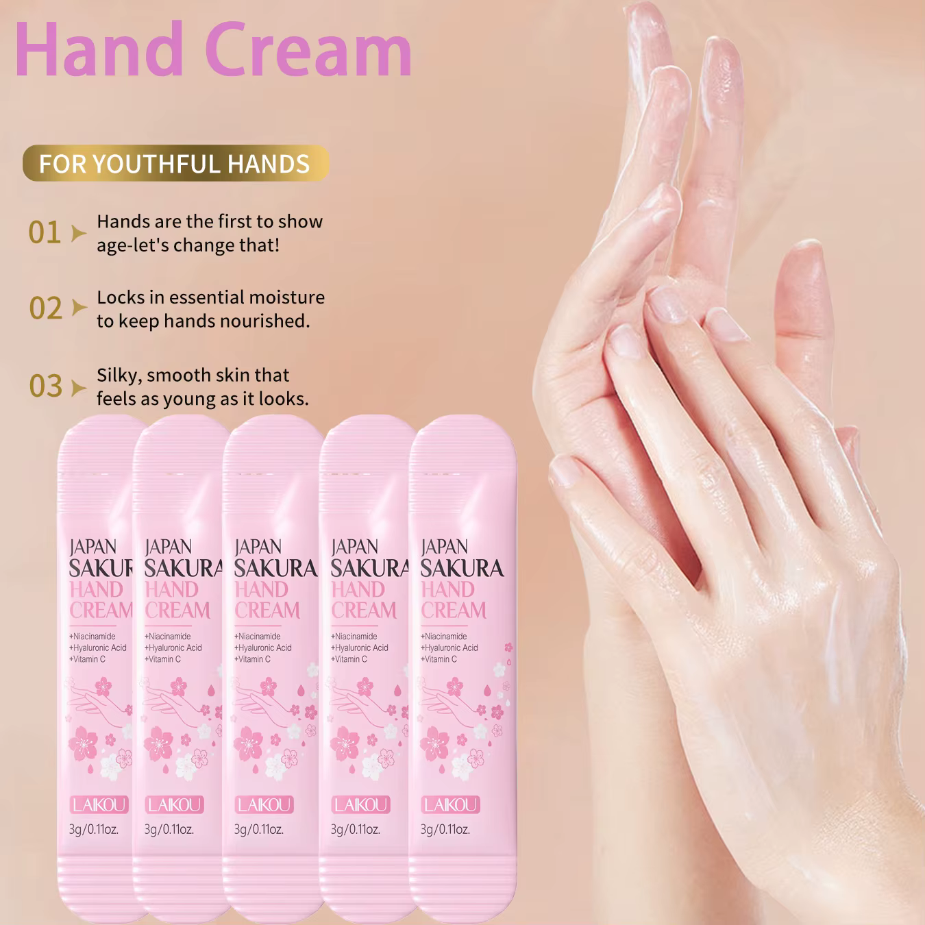 Crème pour les mains LAIKOU à la fleur de cerisier