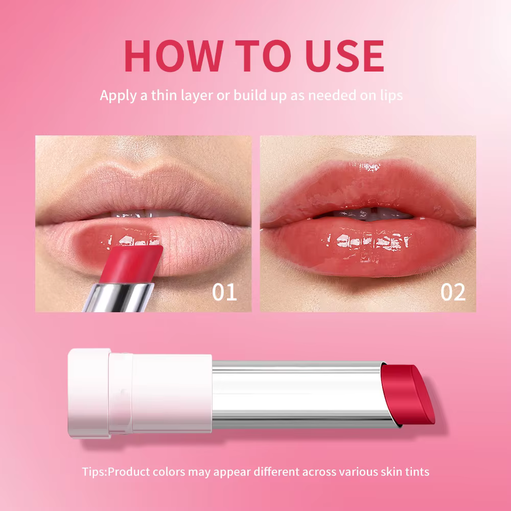 Baume à lèvres Lifter Glaze Oil Balm avec acide hyaluronique et mélange d'huile hydratante avec 24 heures de maquillage rose brillant hydratant lisse