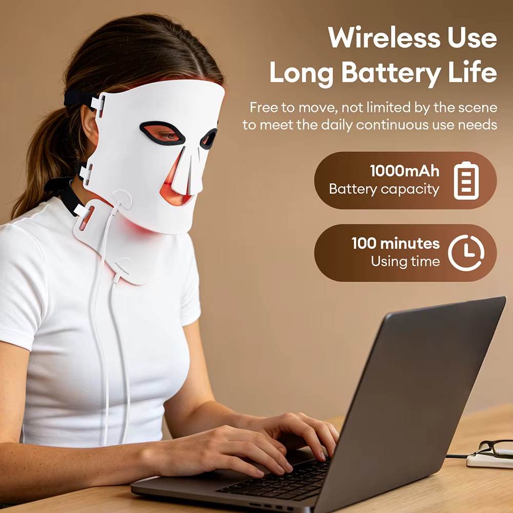 Masque LED en silicone pour le visage et le cou