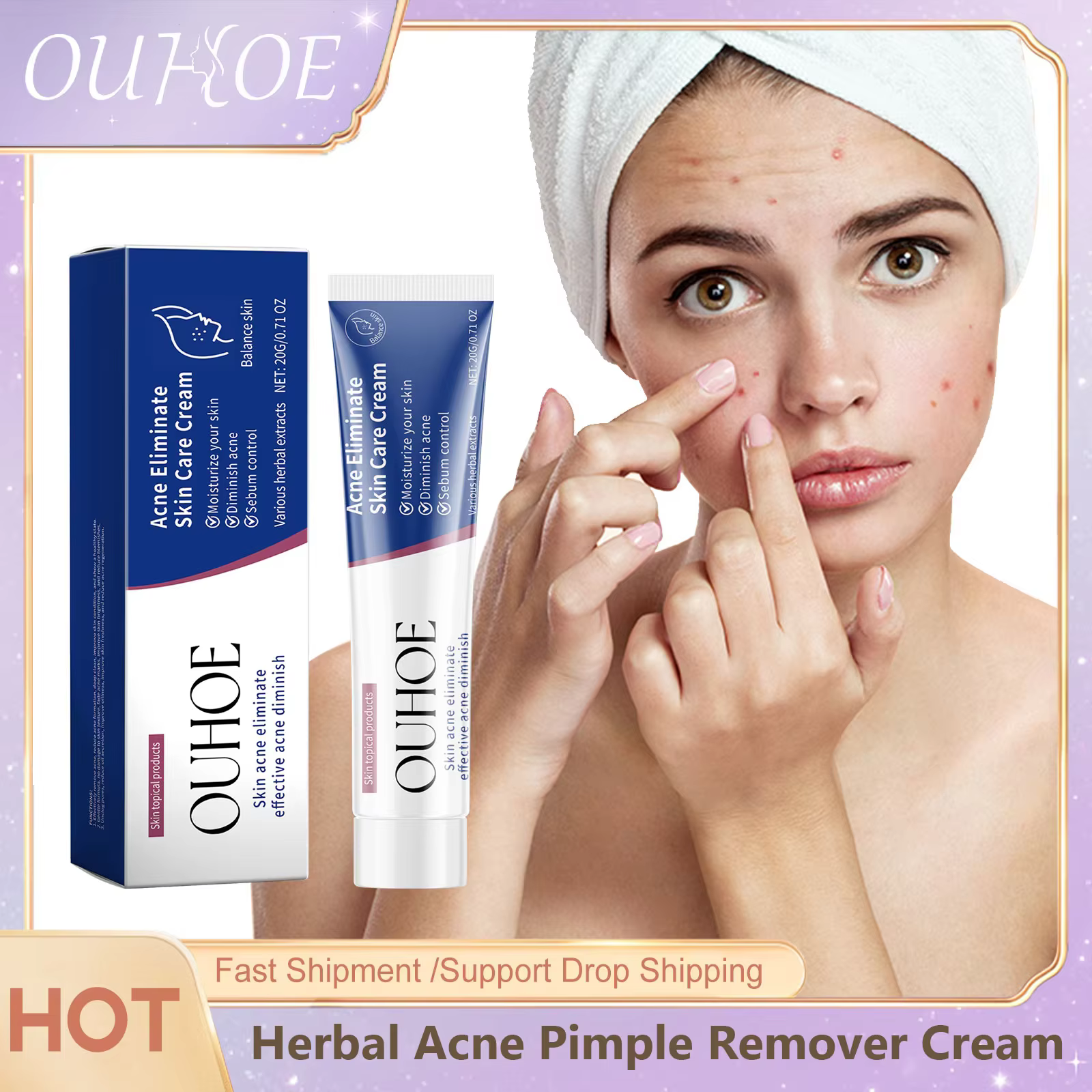 Crème pour le traitement de l'acné des boutons