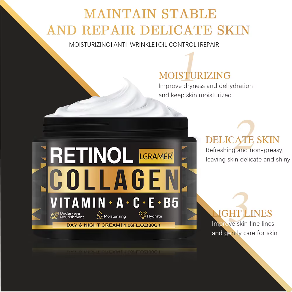 Crème pour le visage au collagène rétinol pour hommes