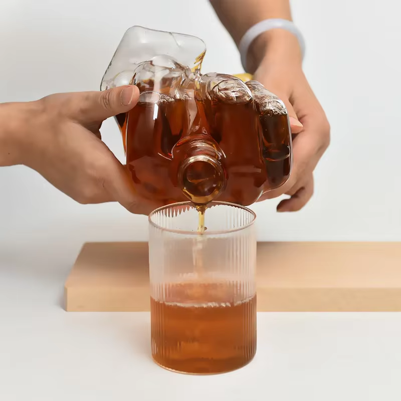 Bouteille de vin en verre à doigt créative, carafe à poing, verre à vin rouge irrégulier, verre à whisky, bouteille en forme de doigt, Shaker à Cocktail