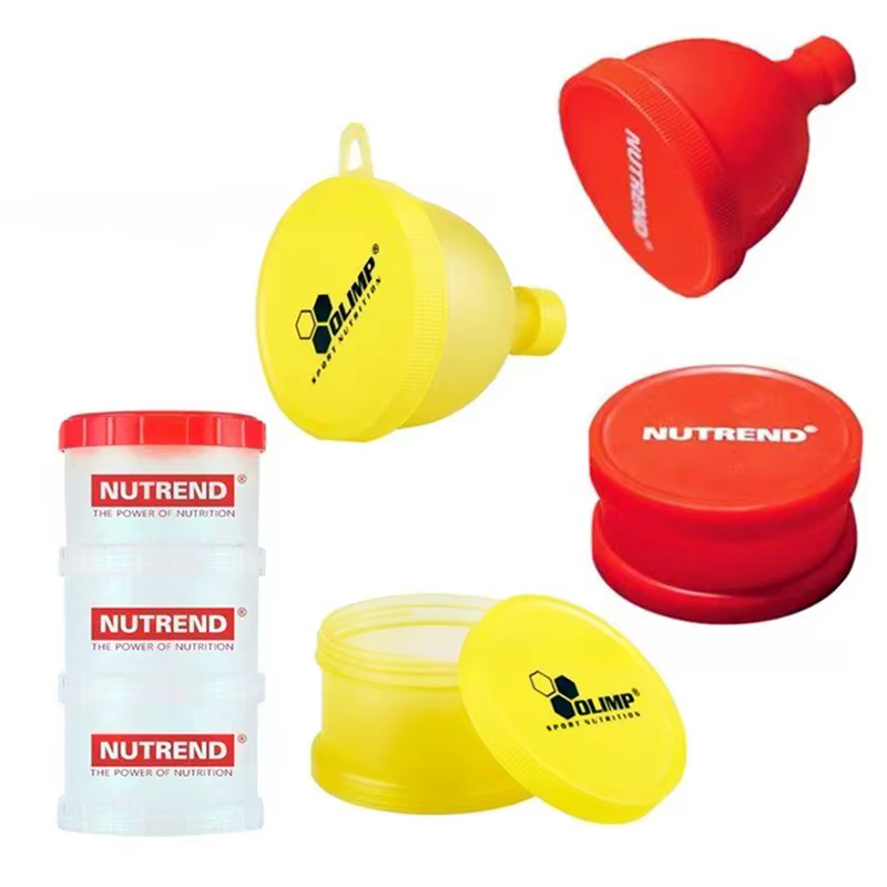 Boîte de poudre de protéines Portable, boîte de poudre d'entonnoir, supplément de Fitness, poignée de bouteille, stockage en couches, boîte à médicaments, boîte de collation