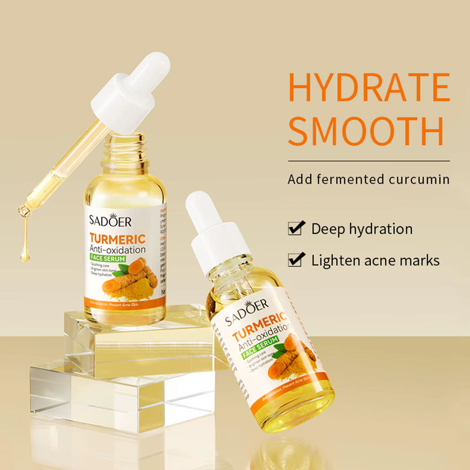 Sérum pour le visage essentiel au curcuma