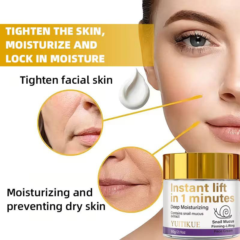 YUITIKUE Crème Visage Lifting Instantané 60g - 1 Min Mucin d'escargot raffermissant