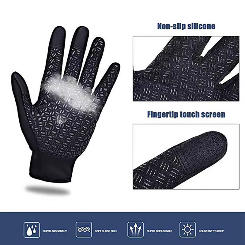 Gants d'hiver pour hommes imperméables coupe-vent froid gants snowboard moto conduite chaude écran tactile fermeture éclair gant